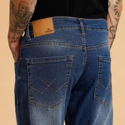 WROGN Men Comfort Regular Fit Mid-Rise Heavy Fade Jeans image 3