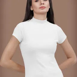 Dream Beauty Fashion Women Solid High Neck Fitted Top-picture-41