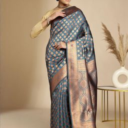 Anouk Rustic Ethnic Motifs Woven Design Zari Banarasi Saree-picture-13