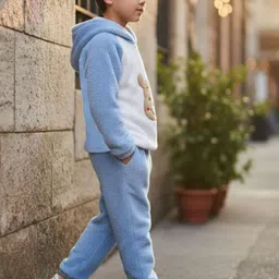 Chawla Uttam Kids Graphic Printed Hoodie & Pyjama Night suit image 3