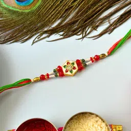 sangria Meenakari Kundan Traditional Handmade Rakhi for Brother-picture-29