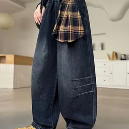 LULU & SKY Girls Wide Leg High-Rise Light Fade Stretchable Jeans-picture-13