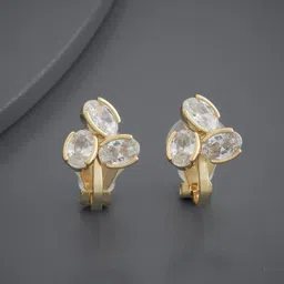 Kushal's Fashion Jewellery Gold Plated Zircon Studded Geometric Studs Earrings-picture-17
