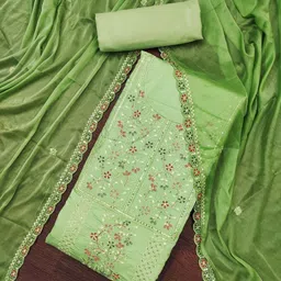 Maroosh Embroidered Pure Cotton Unstitched Dress Material image 5