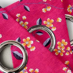 Aura Pink Set of 2 Long Door Curtain image 5