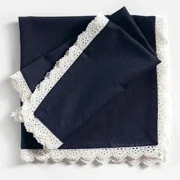 fingercraft Set of 6 Navy Blue Cotton Table Napkin - 20"x20" image 3