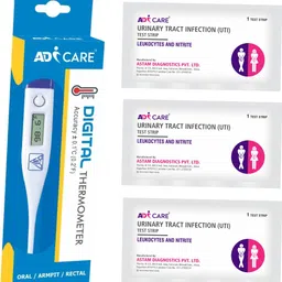 ADICARE Digital Thermometer with UTI Test Kit Combo | Urinary Tract Infection 3 Test Strips with Mercury Free Digital Thermometer-picture-15