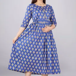murli kurti Floral Print Pure Cotton Stitched Flared/A-line Gown image 1
