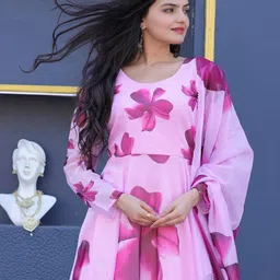 dhyan creation online Georgette Stitched Anarkali Gown image 3