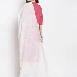 dupatta bazaar Cotton Blend Self Design White Women Dupatta image 3