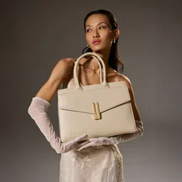 Women Beige Satchel-image-4