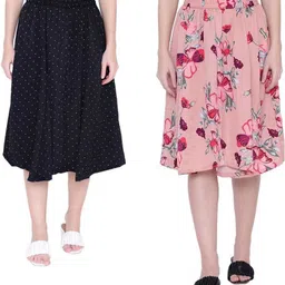 manat diva Women Printed A-line Multicolor Skirt-picture-25