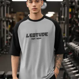 just roar Men Printed Round Neck Cotton Blend Grey T-Shirt image 2