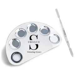 SWASCO Cosmetic 5 Dip Mixing Palette (Pack of 2) | Professional Stainless Steel Spatula Tool for Womens - Achieve Flawless Blending image 1