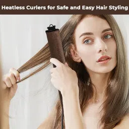 PANCA Heatless Hair Curler – No Heat Curling Rod with Hook | Satin Hair Rollers for All Hair Types | Soft & Flexible Sleep-In Curlers | Effortless Blowout Curls Overnight (Brown) image 5