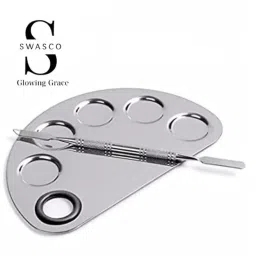 SWASCO Cosmetic 5 Dip Mixing Palette (Pack of 2) | Professional Stainless Steel Spatula Tool for Womens - Achieve Flawless Blending image 2