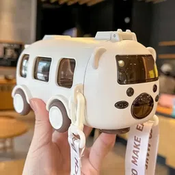 mhax Bus-Shaped Kids Water Bottle with Wheels & Strap Leakproof Sippy Cup Toy Car 500 ml Water Bottle-picture-15