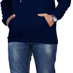 krishna fashion Men Full Sleeve Solid Hooded Sweatshirt image 3