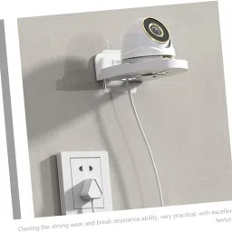 QIQVERT 2Pcs White No Drill Wall Shelves Wall Mount Camera Shelf for Security CCTV Camera Stand Wall Shelf Wall Holder Wall Mount Rack for Security Camera Wireless Cameras Baby Monitors CCTV Stand image 5