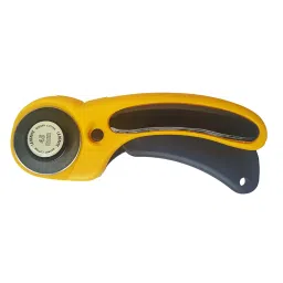 LABEAUTE 45mm Rotary Cutter for Fabric, Cloth, Tailoring, Sewing, Quilting, and Crafts with 5 Extra Blades (Yellow) image 1