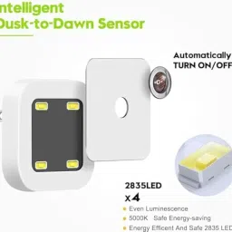 Desidiya Light Lamp Pack of 2 Sensor Light for Bedroom Bed Side Home|Smart Automatic Onoff Dim Led Lights Energy Saving 0.5W Lamp Stairs Kitchen Bathroom - Polycarbonate White image 2