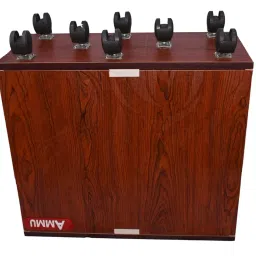 AMMU Wooden Trolley with Battery Tray for Inverter Battery (Maroon Color), Plastic image 2