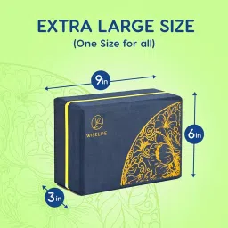 WiseLife Printed Yoga Blocks | Yoga Brick (Pack of 2, Extra Large Size), High-Density EVA Foam Soft Surface for Balance, Support & Performance, Strength Training Exercise (Midnight Blue) image 1