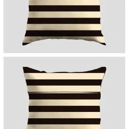 SimplyCurtains Modern Decorative Throw Pillow Covers, 16 x 16 Inch, Geometric Pattern, Beige Brown Black Cushion Cover, Set of 5 image 1