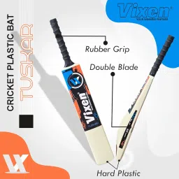VX Vixen Plastic Cricket bat Tuskar| Full Size Strong & Durable | for All Age Groups | Gully Cricket Bat Plastic Multipel Balls Use Bat with Anti Slip Rubber Grip| Full Size |Long Term Use Bat. image 1