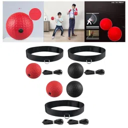 CALANDIS™ 4xBoxing Reflex Ball Headband Punch Practice Boxing Ball React Balls | Punching Bags | Training Equipment & Supplies | Boxing, Martial Arts & MMA image 2