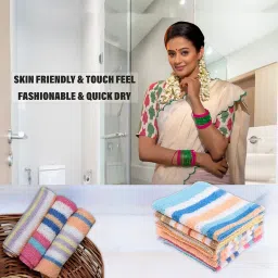 Kuber Industries Handkerchief|Terry Cotton Handkerchief for Woman|Sweat Absorbent Napkin Face Towel|Set of 12 (Assorted) image 4