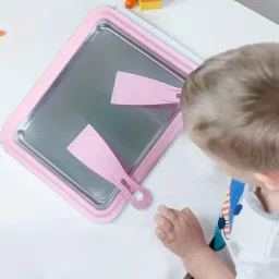 VBM Instant Ice Cream Maker Plate with 2 Scraper Stainless Steel Tray Cream Roll Maker Dessert Summer Cold Plate Anti-Griddle Pan Frozen Yogurt, Sorbet, Gelato, Healthy And Fun (Pink) image 1