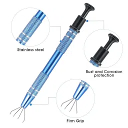 DIANZHU 3Pcs Piercing Ball Grabber Tool, 4 Claw Jeweler's Pick Up Tool, Mabor Piercing Ball Gripper Stainless Steel Pearl Grabber Pick Up Tool for IC Chip Electronic Components Small Parts image 3