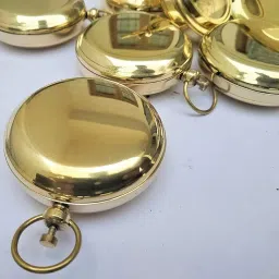Brass Pocket Push Button Compass Solid Brass Compass Vintage Magnetic Compass Set of 6 Nautical Push Button Compass image 2