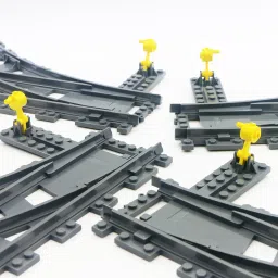 City Train Track - 2 Sets Track Switch Accessories Building Block, Road Flexible Rails Bricks Toys image 4