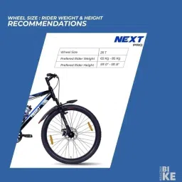Hero Next Sports [ Front Suspension with Double Dish] with 6 Speed Shimano Gear 26 T (inch) Mountain Cycle (21 Gear, Black, Only Front Suspension) image 3