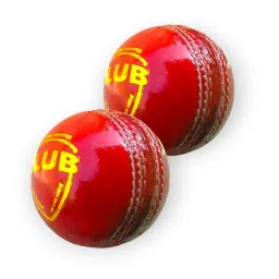 Red Leather Club Cricket Ball (2 Part) for Practice Session/Match (Pack of 1) image 1