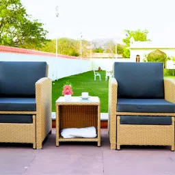 DEVOKO Outdoor 5 Piece Patio Wicker All Weather Sectional Furniture Conversation Set with Waterproof Cushion Chairs & Ottomans for Garden, Pool, Porch, Backyard (Beige & Grey) image 2