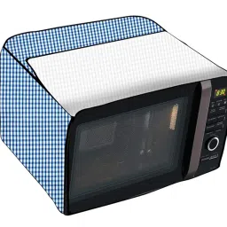 Stylista Microwave Oven Cover for Borosil Prima 30 Liter 1500 Watt Convection Oven Toaster Griller (OTG) Pin Check Pattern Blue image 4