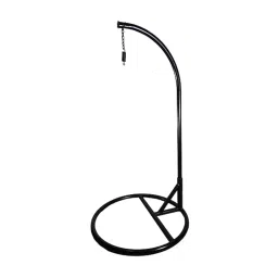 ANANTDRISHTI Single Seater Metal Swing Chair with Stand with Cushion & Hook for Outdoor,Indoor,Balcony,Garden, Home Improvement(Stand-Brown,Basket-White/Brown,Coushion-Brown) image 2