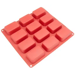 Leawall 12-Cavity Silicone Mould for Soap Making Molds for Making Handmade Soap, Chocolate, Soap Candles, Cake, Pudding, Resin Candy Muffin Bakeware Mould and Jelly ll 75 Grm soap(Multicolor) image 2
