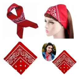 calandis CALANDIS™ 2 Pieces Cotton Paisley Print Paisley Bandana Head Wrap Hair Band Wristband | Scarves & Wraps | Womens Accessories image 2