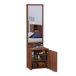 WOODCLOUD Wooden Dressing Table with Mirror and Storage | Engineered Wood Dressing Table, Vanity Table for Bedroom, Living Room and Home - Walnut Finish image 5