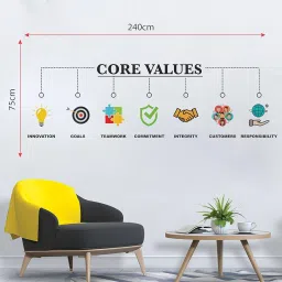 Core Values - Office - Conference Room - Corporate - Startup - Motivational - Inspirational Quotes - Wall Sticker (Multi Colour, Vinyl, Self-Adhesive) (Premium Large- 240 x 75 cm) image 3