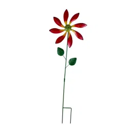 MERISHOPP Iron Wind Spinner with Stake Metal Windmill for Driveway Outside Decor red image 2