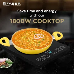 Faber Remo 1800W Induction Stove | 8 Auto-Cook Functions, Auto Pan Detection, Preset Timer, Overheat Protection | Shock-Proof Body, Black Crystal Glass, Soft-Touch Control, LED Display | (Black) image 1
