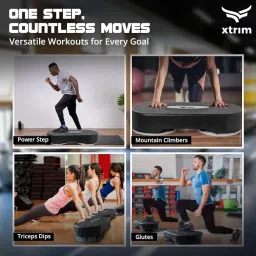 XTRIM Aerobic Stepper for Cardio Workout with 2 Height Adjustments - 10 & 15cm, 4 Anti-Skid Rubber Pads on Legs, Slip-Resistant Platform (Supports 250Kg Weight, 68 cm) image 3