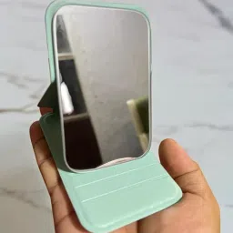 ONICORN Portable Folding Makeup Mirror – Ultra-Thin & Lightweight Travel Mirror | Compact 10.5 x 7 cm for Pocket, Purse, Camping, Home & Office (Green, Pack of 1) image 2