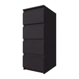 VIKI Engineered Wood Dresser With 4 Drawers, Chest Of 4 Drawers,Clothes Storage, Organizer Unit For Bedroom, Hallway, Entryway,Easy Pull Drawers, Width 40Cms, Dark Wenge Colour|1 Year Warranty, Matte image 3