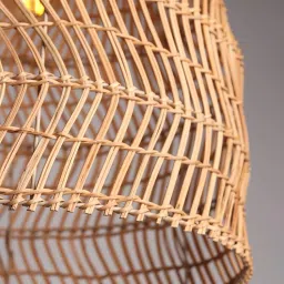Habere India-All the Cultures Fabricating India Bamboo Lampshade | Bamboo Pendant Lamp | Boho Lampshade | Cane Lampshade | Rattan Lampshade | Rattan Hanging Lampshade (Diameter 40 CM, Height 45 CM) image 3